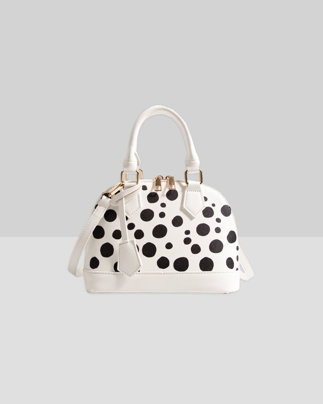 Alma Spotted Handbag - White / Black – PANOVALONDON